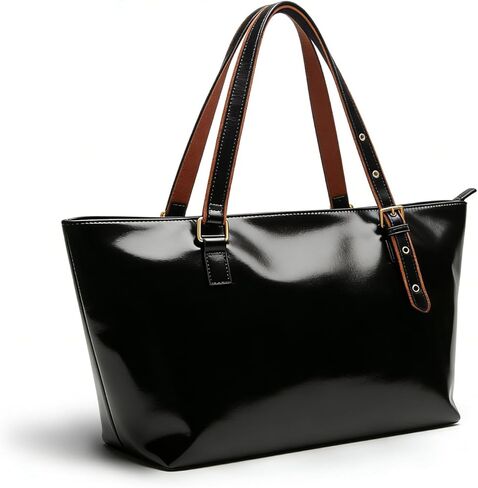 Tote Bag for Women - Stylish Faux Leather Zipper Satchel Purse with Shoulder Strap, Perfect for Work Commute, College Campus, Travel & Dating, Lightweight & Durable, Great as a Daily Use Gift in Saudi Arabia