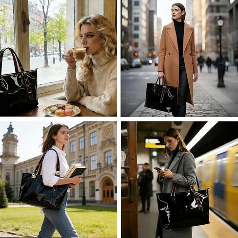 Tote Bag for Women - Stylish Faux Leather Zipper Satchel Purse with Shoulder Strap, Perfect for Work Commute, College Campus, Travel & Dating, Lightweight & Durable, Great as a Daily Use Gift in Saudi Arabia
