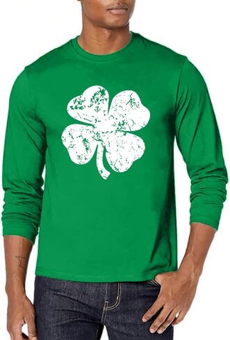 St Patricks Day Shirt Men Shamrock Long Sleeve Tops Irish Shirts Saint Patricks Day T-Shirt in Saudi Arabia
