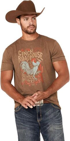 Cinch Men's Roadhouse Rooster Short Sleeve Graphic T-Shirt - MTT1690638 Medium US Brown in Saudi Arabia