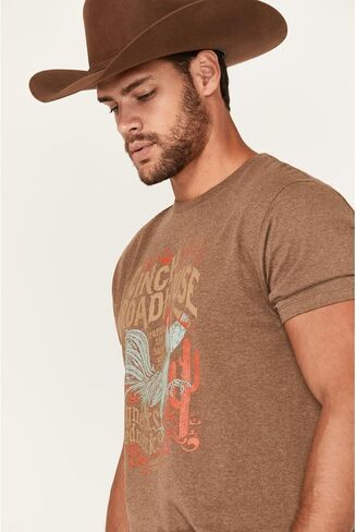Cinch Men's Roadhouse Rooster Short Sleeve Graphic T-Shirt - MTT1690638 Medium US Brown in Saudi Arabia