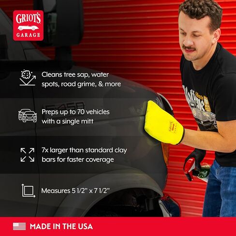 Griot's Garage unisex adult Fine Surface Prep Mitt, Yellow, 1 Count Pack of US in Kuwait