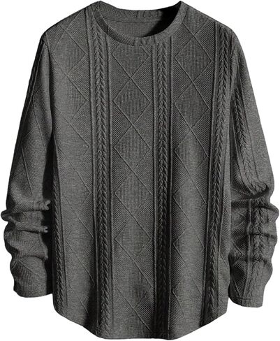 SOLY HUX Men's Long Sleeve T Shirt Crew Neck Knit Tops Casual Fall Clothes in Saudi Arabia