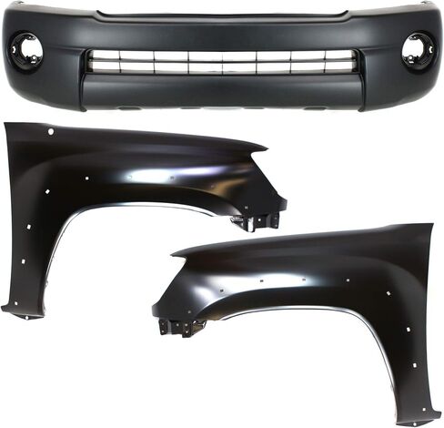 غطاء ممتص الصدمات Garage-Pro متوافق مع Toyota Tacoma 2005-2011، 3 قطع. المجموعة، أمامية، مزخرفة، تتضمن (1) غطاء ممتص للصدمات و(2) حاجز in Saudi Arabia