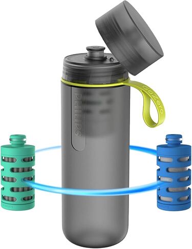 فلاتر اللياقة البدنية Water GoZero من فيليبس، خرطوشة فلتر بديلة، فلتر ألياف الكربون المنشط، لزجاجة GoZero Active، (3 قطع)، AWP287/37، 20 أونصة in Saudi Arabia