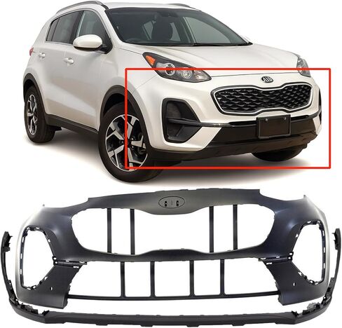 FitParts Compatible with Front Bumper Covers Kit 2020 2021 2022 Kia Sportage FWD KI1000207 W/Park Holes KI1000207 KI1015120, 86510D9510 86512D9500 in Saudi Arabia