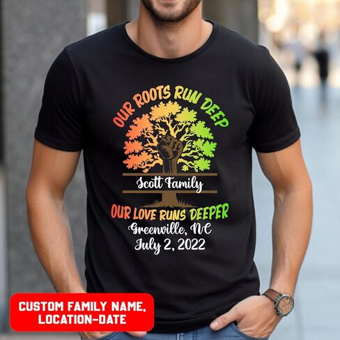 Personalized Our Roots Run Deep But Our Love Runs Deeper Shirt Family Reunion Shirts Custom Family Name Gift for Men Women in Saudi Arabia