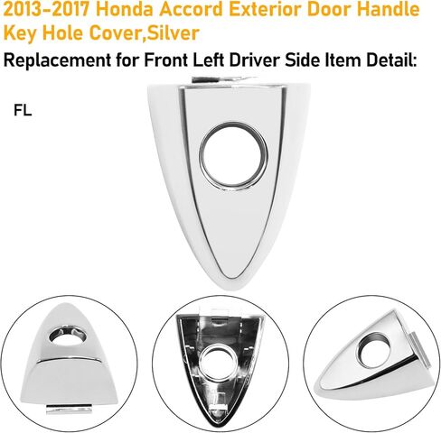 Front Door Handle End Bezel Cover w/Key Hole Compatible with Honda Accord 2013-2017,Clarity 2016-2019,1PC Front Left Driver Side Door Handle Cap Replacement for 72184T2AG21,Chromed in Saudi Arabia