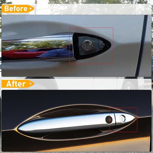 Front Door Handle End Bezel Cover w/Key Hole Compatible with Honda Accord 2013-2017,Clarity 2016-2019,1PC Front Left Driver Side Door Handle Cap Replacement for 72184T2AG21,Chromed in Saudi Arabia