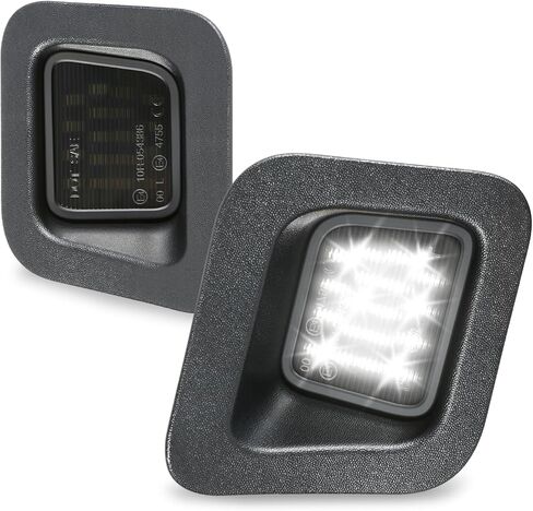 Auto Dynasty License Plate Light Compatible with 1994-2004 Ford Mustang, Rear Full White 18 SMD LED License Plate Lamps, Pair, Black Housing Clear Lens in Saudi Arabia
