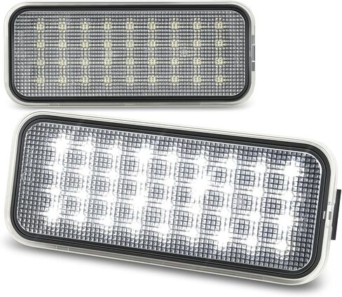 Auto Dynasty License Plate Light Compatible with 1994-2004 Ford Mustang, Rear Full White 18 SMD LED License Plate Lamps, Pair, Black Housing Clear Lens in Saudi Arabia
