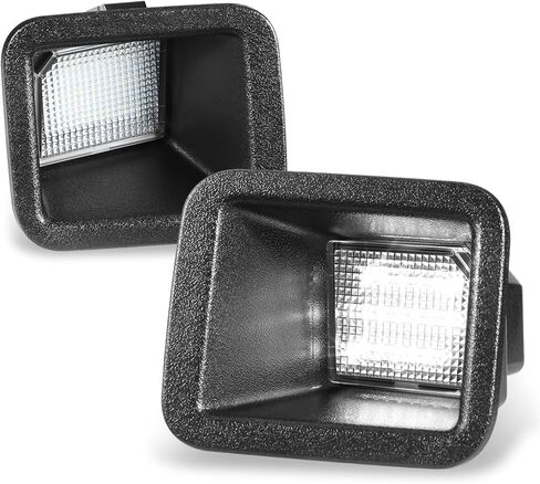 Auto Dynasty License Plate Light Compatible with 1994-2004 Ford Mustang, Rear Full White 18 SMD LED License Plate Lamps, Pair, Black Housing Clear Lens in Saudi Arabia