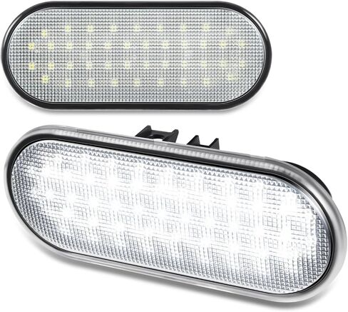 Auto Dynasty License Plate Light Compatible with 1994-2004 Ford Mustang, Rear Full White 18 SMD LED License Plate Lamps, Pair, Black Housing Clear Lens in Saudi Arabia