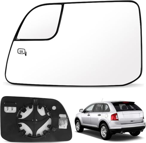 Compatible with Ford Edge 2011-2014, for Lincoln MKX 2011-2015, Driver Left Side Mirror Glass, Heated Convex Rear View Mirror with Backing Plate in Kuwait