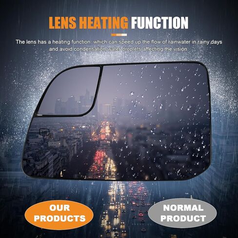 Compatible with Ford Edge 2011-2014, for Lincoln MKX 2011-2015, Driver Left Side Mirror Glass, Heated Convex Rear View Mirror with Backing Plate in Kuwait