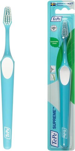 TEPE Supreme Toothbrush, Soft Bristle Toothbrush, Tapered Brush Head for Sensitive Teeth and Gum Care, Adult, 1 Pack in Kuwait