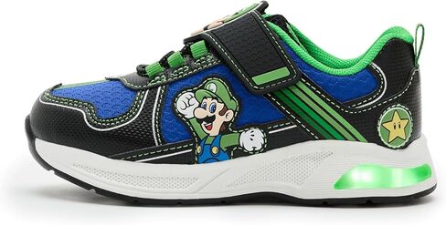 Ground Up Boy's Mario and Luigi Lighted Athletic (Little Kid) Sneaker, Red/Blue, 1 in Saudi Arabia