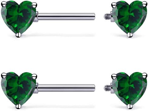 ASTM F136 التيتانيوم متعدد الألوان القلب تشيكوسلوفاكيا 14G الخيوط الداخلية ثقب الحلمة خواتم الحدائد مجوهرات للنساء هيبوالرجينيك in Kuwait