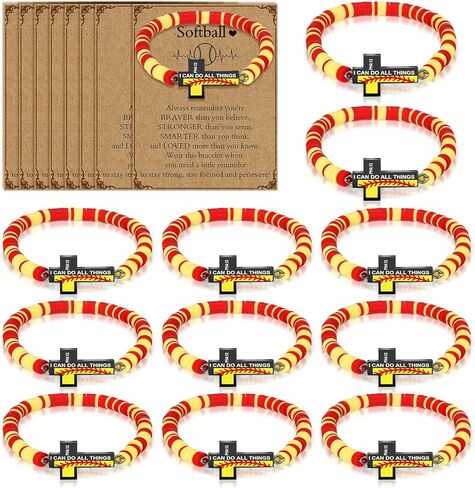12 Sets Basketball Bracelets Gifts Adjustable Cross Clay Rope Wristband with Card for Basketball 2026 Senior Night in Saudi Arabia