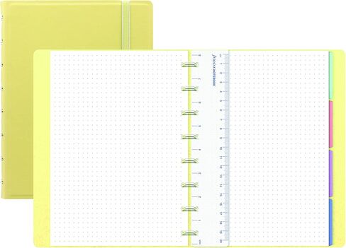 Filofax Refillable Notebook, A5 Size, Classic Pastels Collection, Dotted Paper, 8.25" x 5.75", Lemon (B115082U) in Saudi Arabia