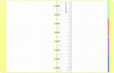Filofax Refillable Notebook, A5 Size, Classic Pastels Collection, Dotted Paper, 8.25" x 5.75", Lemon (B115082U) in Saudi Arabia