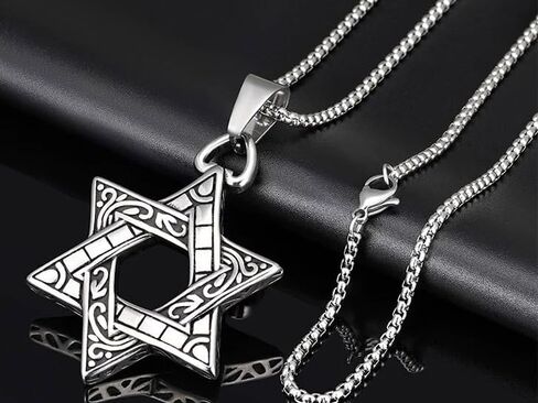 قلادة عصرية - تصميم سلسلة ملتوية سداسية، قلادة فضية من الفولاذ المقاوم للصدأ - هدية مجوهرات عصرية للجنسين، إكسسوار عصري in Saudi Arabia