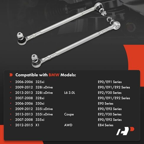 A-Premium 2 × وصلات شريط تثبيت أمامية، متوافقة مع BMW 325xi 2006، 328i xDrive 2009-2013، 328xi 2007-2008، 330xi 2006، 335i xDrive 2009-2013، 335xi 2007-2008، X1 2012-2015 in Saudi Arabia