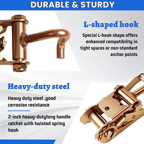 4 عبوات من السقاطة شديدة التحمل على شكل حرف L مع خطاف إصبع منحني - تأمين البضائع الفولاذية المطروقة للشاحنة والمقطورة والسرير المسطح in Kuwait