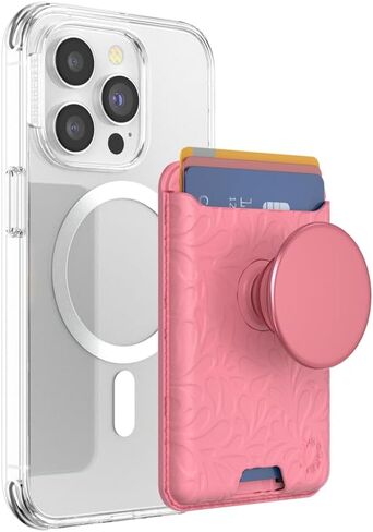 PopSockets Phone Wallet Without Expanding Grip, Phone Card Holder, Wireless Charging Compatible, Wallet Compatible with MagSafe® - Silver in Kuwait