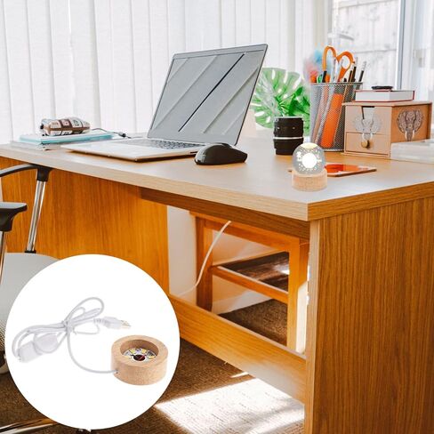 DOITOOL Crystal Ball Lamp Holder Glass Display Shelf Night Light Base Sphere Stand Gemstone Egg Stand Crystal Light Base LED Crystal Balls Wooden Lamp Base LED Light Base Light Stand Glass in Saudi Arabia