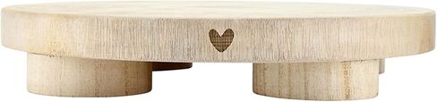 Santa Barbara Design Studio Wood Pedestal - Round Display Stand with Engraved Heart, 12", Brown in Saudi Arabia