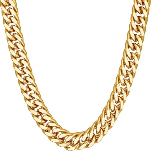 مجوهرات LIFETIME JEWELRY قلادات سلسلة ميامي ذات وصلة مزدوجة مطلية بالذهب الحقيقي عيار 24 قيراط in Saudi Arabia
