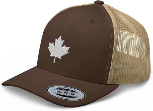 Canada White Maple Leaf Premium Trucker Hat Curved Bill Mid Crown Adjustable Canadian Cap in Saudi Arabia