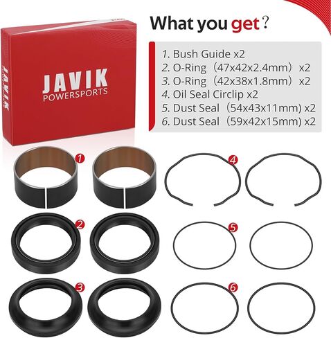 JAVIK Front Fork Damper Oil Bush Dust Seal Kit For Suzuki GSX-R1000 2009-2024 O.E.M# 51173-27G00 51152-47H10 in Saudi Arabia