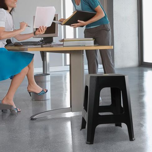 6 عبوات من Sandmovie بمقاعد بلاستيكية بارتفاع 18.7 بوصة بدون ظهر، مقاعد محمولة للتعشيش، مقعد مربع، أسود in Kuwait