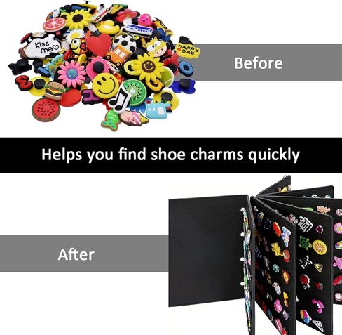 Shoe Charms Organizer for Croc Charms Display Holder with 180 Holes Storage Bag Binder Collection Book in Saudi Arabia