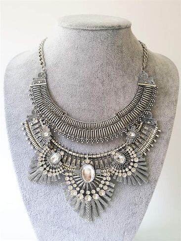 Retro Bohemian Ethnic Gypsy Tribal Boho Statement Necklace for Women in Kuwait