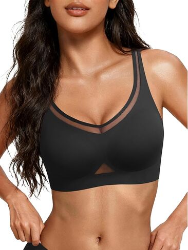 Avidlove Wireless Bras for Women Mesh Full Coverage Jelly Padded Bralette No Underwire Push Up Seamless Everyday Bra in Saudi Arabia