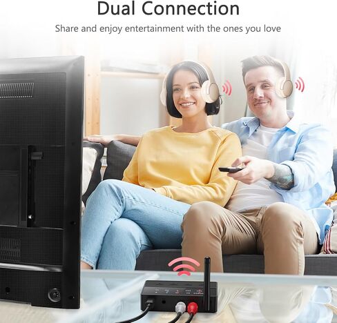 جهاز استقبال إرسال بلوتوث 5.3 من LOFICOPER، محول صوت بلوتوث طويل المدى، جهاز استقبال موسيقى لاسلكي مع قناة مزدوجة، منفذ Aux RCA 3.5 مم، للستيريو المنزلي والكمبيوتر المحمول ومكبرات الصوت in Kuwait