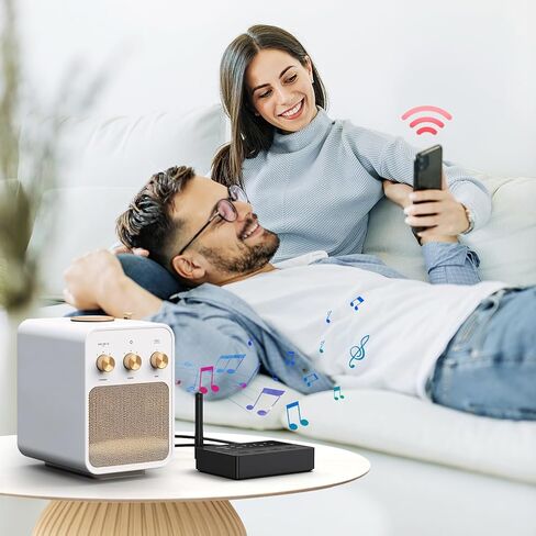 جهاز استقبال إرسال بلوتوث 5.3 من LOFICOPER، محول صوت بلوتوث طويل المدى، جهاز استقبال موسيقى لاسلكي مع قناة مزدوجة، منفذ Aux RCA 3.5 مم، للستيريو المنزلي والكمبيوتر المحمول ومكبرات الصوت in Kuwait