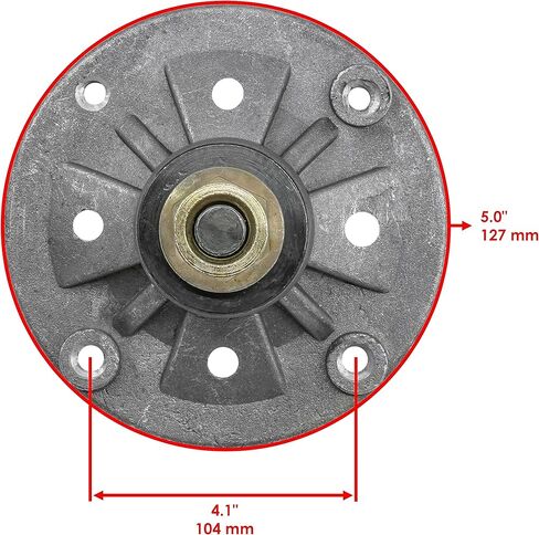 Caltric Spindle and Blade with Pulley Compatible with John Deere E130 S110 S120 X106 X107 X126 102 105 107S 115 125 135 D100 D105 42" 2X in Saudi Arabia