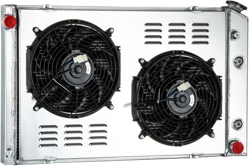3 Row Aluminum Radiator Shroud Fan CC716 For 1973-1991 Chevy C/K 10 C20 C30 GMC Chevy C1500 C2500 C3500 Jimmy V8 74 75 76 77 78 79 80 81 82 83 84 85 86 (3 Row Radiator Shroud Fan) in Saudi Arabia