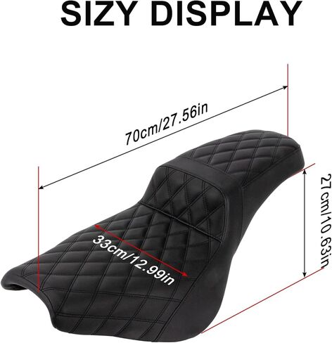 Driver Passenger Seat - PSLER Motorcycle Seat Compatible with Softail Standard Deluxe Street Bob 2018-2025, Grid Type in Saudi Arabia