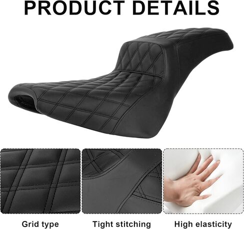 Driver Passenger Seat - PSLER Motorcycle Seat Compatible with Softail Standard Deluxe Street Bob 2018-2025, Grid Type in Saudi Arabia