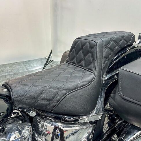 Driver Passenger Seat - PSLER Motorcycle Seat Compatible with Softail Standard Deluxe Street Bob 2018-2025, Grid Type in Saudi Arabia