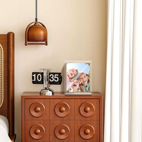 إطار صورة أكريليك مقاس 4 × 6، إطارات صور مغناطيسية دوارة شفافة لديكور المنزل والمكتب وعرض هدايا عيد ميلاد الزفاف، إطار صور مزدوج الجوانب، قطعة واحدة in Kuwait