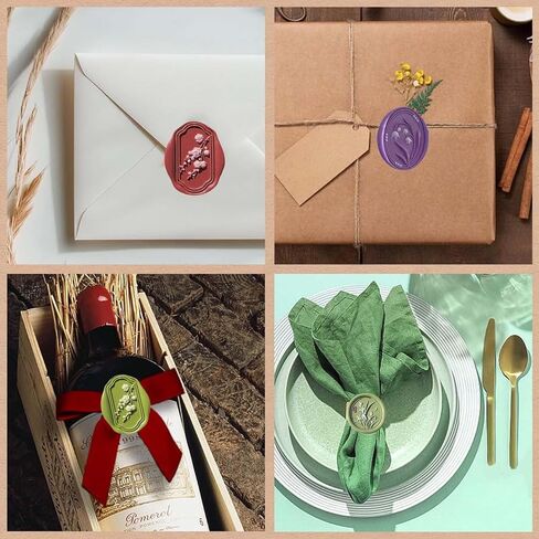 7Pcs Flower Wax Seal Stamp Kit Vintage Flower Wax Stamp Heads with Removable Wooden Handle Floral Stamps Letter Sealing Wax Seal Kit for Wedding Invitations Envelopes Cards Gift Packing Decorations in Saudi Arabia