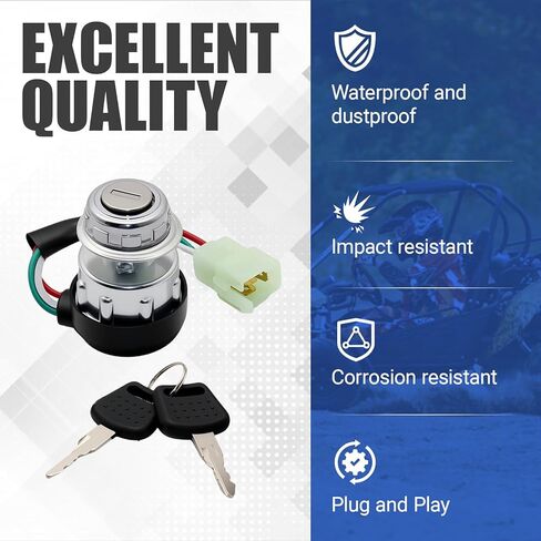 3-Way Rotary Push Button Ignition Switch Kit Compatible with Hammerhead SS150 GTS150 Trailmaster Blazer 150X, American Sportworks 150CC 250CC, Replacement for 14222 14588 6.000.219 6.000.020J in Saudi Arabia