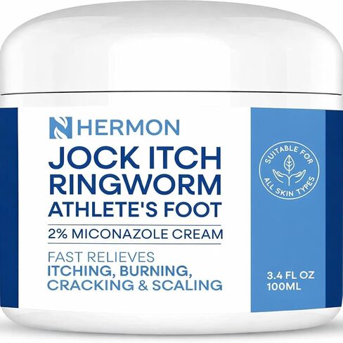 Hermon Antifungal Jock Itch Cream & Soap Kit: Anti Fungal Treatment for Ringworm, Psoriasis, & Athlete's Foot with Tea Tree Soap - Provides Soothing Relief for Body & Foot - 3.4 oz. / 2 Bars in Saudi Arabia