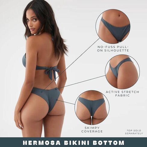 O'NEILL Womens Saltwater Solids Hermosa Bikini Bottom, Slate, S in Saudi Arabia